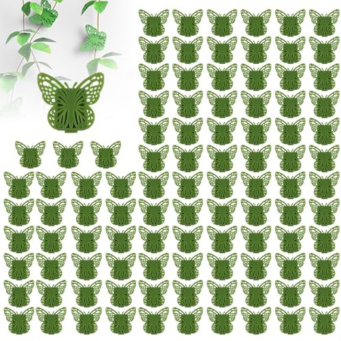 Matame Pflanzenclips, Pflanzenhalter, Pflanzenclips für Kletterpflanzen, Wandbefestigung für Pflanzen, Kletterpflanze Befestigungsklammern für Pflanzen Sicherung Unterstützt (100PCS)