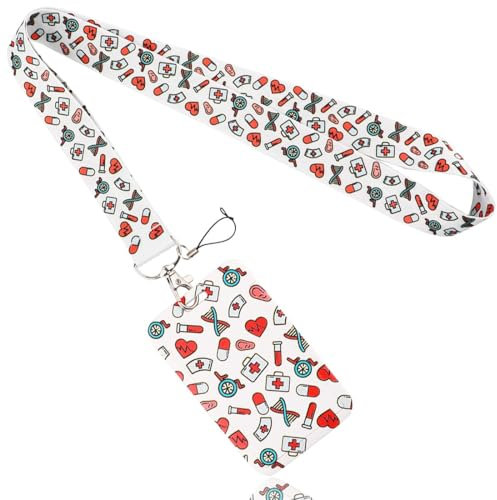 COYUN 1 Pcs Porte Badge Cordon Tour de Cou, Cordon Badge Tour de Cou, Porte-cartes avec Swivel Lobster Clasp Rétractable pour Cartes d'transport d'étudiant d'infirmière, Carte de Bureau