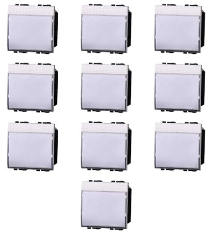 10 MODULI PULSANTE PORTANOME, BIANCO, COMPATIBILE CON BTICINO LIVING, PULSANTE A 2 MODULI, CAMPANELLO, INGRESSO, MODULI E FRUTTI 100% COMPATIBILI, MATERIALI DI ALTA QUALITA'
