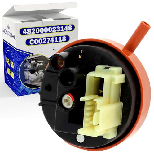 Pressostato Livello 1 per Lavastoviglie con Intervallo Pressione 85/65 Mbar Codice Originale C00274118 per Indesit per Hotpoint per Ariston 482000023148 per Whirlpool - Garanzia di 10 Anni - MONTERAL
