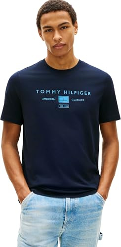 Tommy Hilfiger Herren Brand Love Mono Stack Tee Mw0mw42365 S/S T-Shirt (1er Pack)