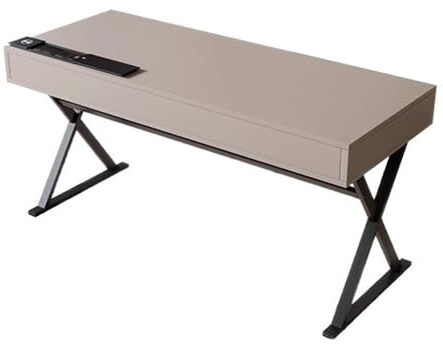 ZENGXJYCQINGJIANG Gaming Desk Home Office Laptop Desk Writing Table Modern Simple Style Soild Wood with Charging Outlets(S)