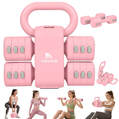 Abahub Kettlebell Verstellbar 2 in 1 Dumbbell 5.5KG Gewichte Set für Frauen | Kettlebell Dumbbell Set Adjustable Hanteln 2er Set Kurzhantel Frauen Damen für Anfänger Hause Gym Training
