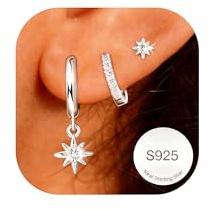 AVOTTO 3 Paar Ohrringe Ohrstecker Silber für Damen Schmuck Geschenk | Ohrringe Silber für Damen Schmuck Geschenk Silber Silver Earrings