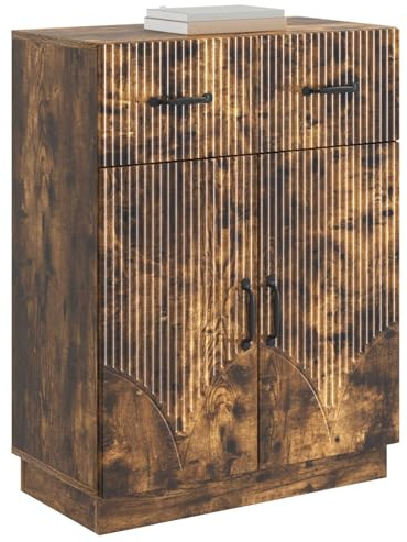 vidaXL Sideboard Geräucherte Eiche 66 x 34,5 x 87 cm Holzwerkstoff, Moderner Sideboard, viel Stauraum, kompakt, vielseitig, schickes Buffet für praktische Wohnorganisation