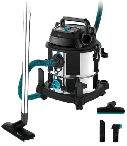 Cecotec Aspirateur Solides et Liquides de 20L Conga Rockstar Wet & Dry Steel Neo. 1400W, 22kPa, Réservoir 20L, Aspirateur et Souffleur, Structure Métallique, 4 Accessoires, Roues, Rayon d'action 5m