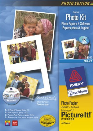 Avery Zweckform, Fotopapier, S1900, Photo-Kit, beinhaltet Qualitätspapier von Avery Zweckform und Gestaltungssoftware