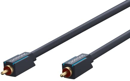 Clicktronic (dig.Audio/Video,75O) mit Kupferleiter, Cinch-Kabel Doppelt geschirmt, 24-Karat vergoldete Kontakte, kompatibel mit Heimkino-Anlagen, Fernseher, Verstärker. 7,5m Länge