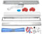 CornatKomplettset Duschrinne 950 x 70 mm / Bodenablauf / Ablaufrinne / Fliesenflansch / Duschablauf / DR95070