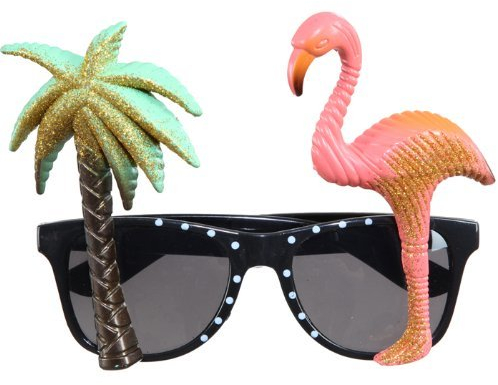 Brille Hawaii, Palme & Flamingo