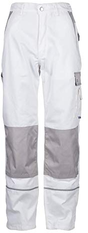 TMG® Robusti Pantaloni da Lavoro da Uomo | Bianco | XS-7XL | Pantaloni da Lavoro Lunghi con Ginocchiere, Tasche e Catarifrangenti | Pittori, Decoratori e Tappezzieri 52