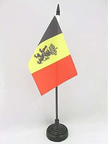 AZ FLAG - Tischflagge Belgien Dienstflagge - 15x10 cm - Belgiens Tischfahne 10 x 15 Cm - Flaggen