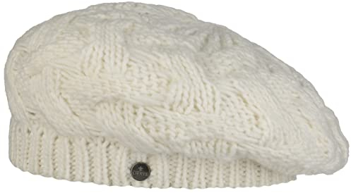 LIERYS Jesila Baskenmütze Damen Strickmütze mit Schurwolle Made in Germany Herbst Winter cremeweiß One Size
