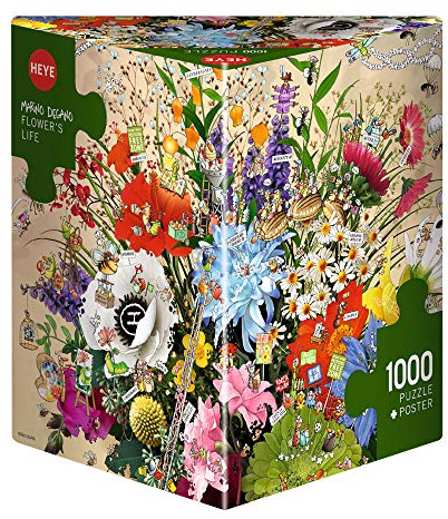 HEYE 29787 - Flower's Life Triangular, Marino Degano, inklusiv Poster, 1000 Teile Puzzle