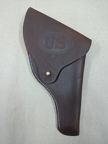 warreplica US Smith & Wesson Victory Modell Revolverholster Full Flap US-geprägt in braunem Leder .38 Sondermodell 10