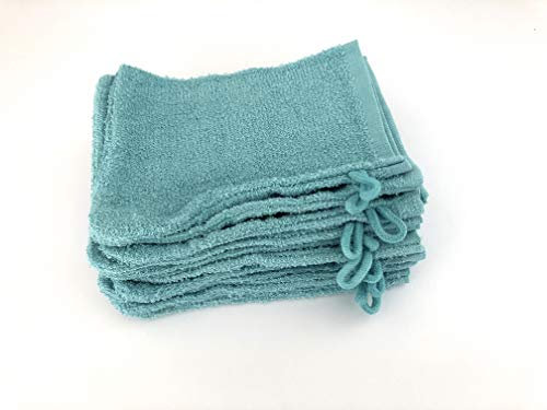 Clinotest Waschlappen Baumwolle Set fusselfrei - 50Stk. 16x21cm - Mint - 95 Grad waschbare, kochfeste Waschhandschuhe, saugstarke Frottee Waschlappen für Erwachsene, Kinder & Baby Waschlappen