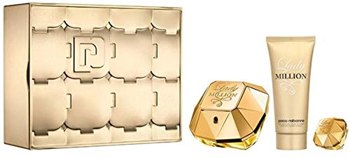 Paco Rabanne Lady Million Eau de Parfum Spray 80ml, Body Lotion 100ml & Travel Spray 5ml EDP