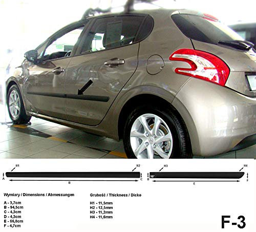 Spangenberg, bandes de protection latérales noires, compatible avec Peugeot 208 berline 5-portes à partir de l'année 2012- F3 (3700003)