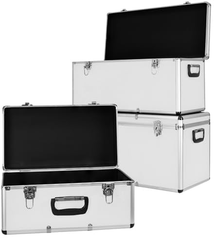 trucky Aluminium 3er Set Boxen Alukiste 3x Alu Box Koffer Kiste Transportbox Werkzeugkiste Werkzeugkoffer Silber