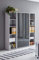 abschliessbarer Aktenschrank Büroschrank Schrankwand Büromöbel Regal Office Edition in Lichtgrau/Anthrazit Hochglanz (Set 3 hoch)