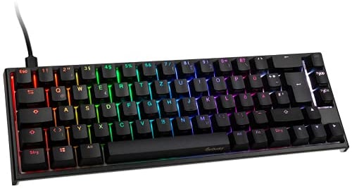 Ducky ONE 2 SF - Mini Tastiera 65%, Tastiera Gaming Meccanica con Cherry MX Blue e Double Shot Keycaps PBT, Tastiera RGB Retroilluminato, Mechanical Keyboard, Nero Tastiera con Cavo Staccabile