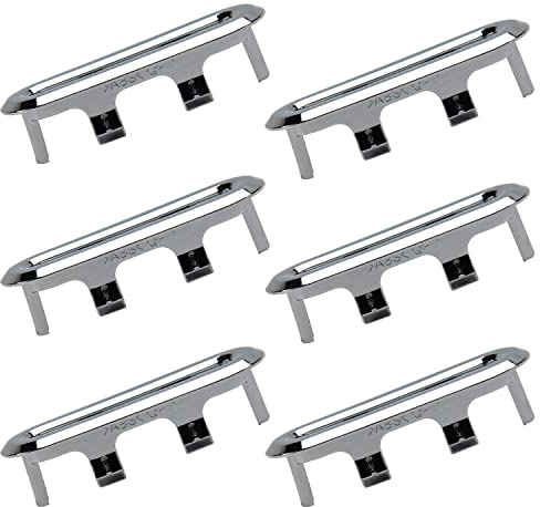 MroMax Waschbeckenüberlauf-Abdeckungen für Badezimmer, Küche, Waschbecken, ovale Ringkappen, teile, silberfarben, 6 Stück