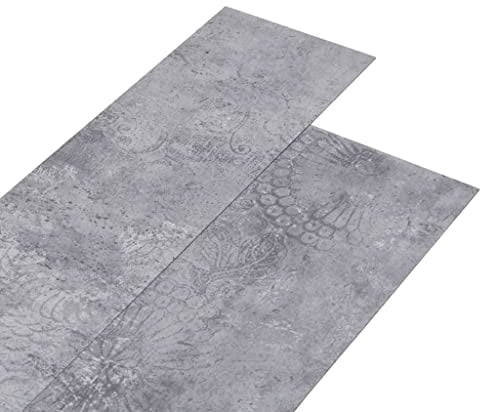 vidaXL Listoni per Pavimentazione in PVC 5,26 m² 2 mm Grigio Cemento