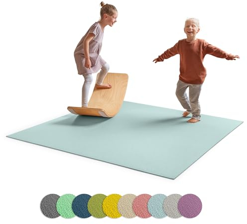 Ehrenkind® Made in Germany Anti-Rutsch Krabbelmatte Oeko-Tex Matten | Spielmatte Baby | Größe 180x240cm NEBELBLAU