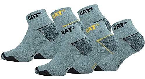 Caterpillar 6 Paare CAT Herren Universal/Arbeit kurze Socken ausgezeichnete qualität von Baumwolle (Grau Melange, 39-42)