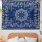 Wandteppich, Bohemian-Stil, Blumenranke, Wandbehang, himmlische Sonne, Mond und Stern, Wandteppich, Hippie, Heimdekoration, Boho-Tapisserie für Schlafzimmer, Ästhetisch, dunkelblau, mittel (50x60 cm)