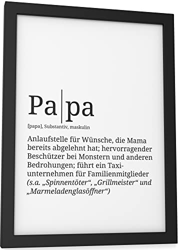 Papierschmiede® Definition: Papa, DIN A5 (15x21 cm), Poster für Wohnzimmer, Schlafzimmer, Küche, Esszimmer, Wandbild Geschenk Wanddeko - ohne Rahmen