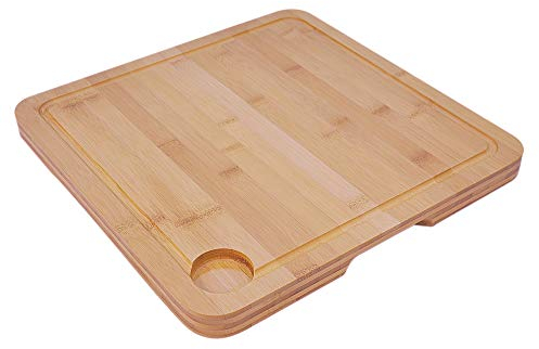 Planche à découper Point-Virgule, lavable au lave-vaisselle, planche à découper avec canal à jus, 35x35x2.5cm