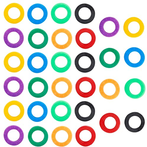 LuLiyLdJ Schlüsselhülle Elastische Schlüsselhülle, Schlüsselkappe Elastische Schlüsselhülle zur einfachen Schlüsselidentifikation 8 Farben 32 Stück