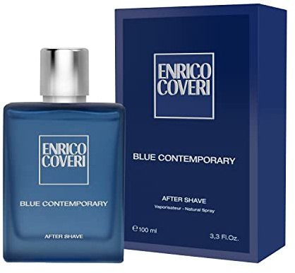 Enrico Coveri - Blue Contemporary After Shave Lotion 100 ml | Natural Spray | Aftershave für Herren, das die Gesichtshaut nach der Rasur erfrischt und beruhigt | After Shave Herren - Vaporisateur