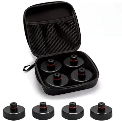EVOARL Wagenheber Gummiauflage für Tesla Model 3/Y/S/X, 4 Stücke Gummiauflage Schützt Tesla Batterie & Chassis, Tesla Model 3 Zubehör von Wagenheber Adapter (Vier+Aufbewahrungskoffer)