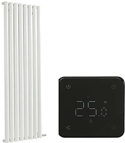 MILANO 1200W White Single Oval Panel Dry Heat Electric Radiator 1784x472mm | Aluminium Construction. Generous Heat Output. Contemporary Style. Single Panel Design. WiFi Control. Hardwired Installation.