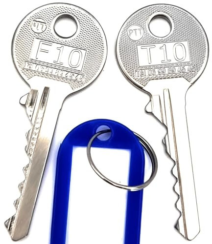 ®T10-PASS | 2 Clés Pass PTT T10 + F10 | Usinage laser haute précision| Ouverture de boites aux lettres individuelles et batteries | ATTENTION ! REGARDEZ LA VIDEO AVANT VOTRE ACHAT.