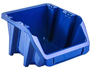 Stapelboxen Set - 10 Stück Stapelbox 140 x 120 x 85 mm - Sichtbox Sichtlagerboxen Lagerbox, Blau