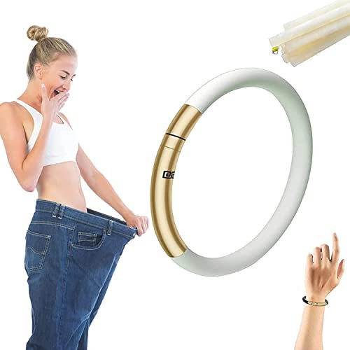 Healthshape Detox-Aromatherapie-Magnetarmband, Gesundheitsform, Magnettherapie-Armband, Lymph-De_tox-Armband, Gesundheitsform, magnetisches Armband, mit 6 ätherischen Öl-Sticks (weiß, Kind)