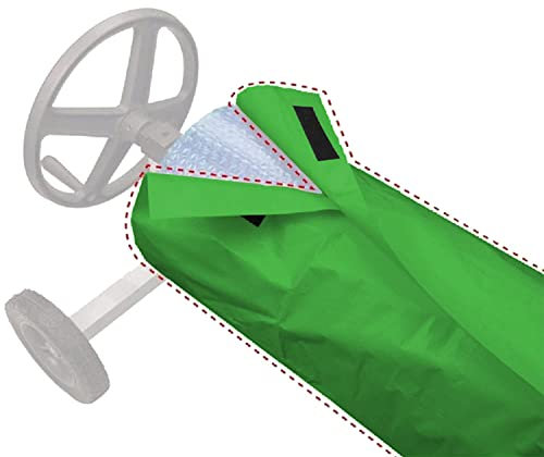 WOKEZ Cubierta protectora solar para piscina, rollo de piscina al aire libre, protector impermeable, cubierta de pantalla solar para piscinas, manta solar sobre el suelo y piscinas enterradas, verde,