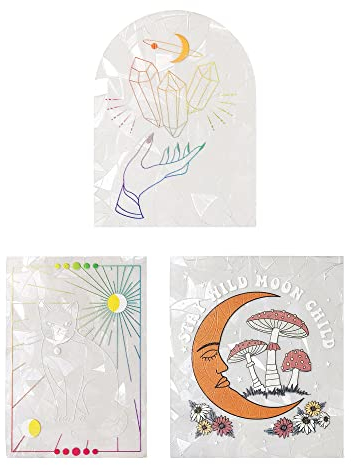 FBBULES 3 Stück Prisma Fensteraufkleber Regenbogen Fensterfolie Suncatcher Sticker Glastüren Aufkleber Fensterbilder Für Badezimmer Schlafzimmer Wohnzimmer Fensterglas Spiegel Dekoration