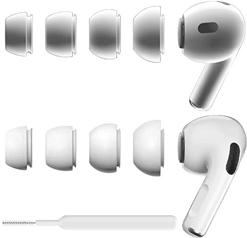 SIXFU 4 Sizes Replacement Ear Tips Compatible with AirPods Pro and AirPods Pro 2, Updated Ear Buds Silicone Tips Including Extra Small Size with Portable Storage Case (XS/S/M/L)