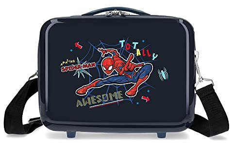 Marvel Spiderman Trousse de Toilette Adaptable Totally awesome avec Bandoulière Bleue 29x21x15 cms ABS Rigide 9.14L 0.6 kgs