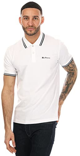 Ben Sherman Men's Twin Tipped Polo Shirt in White