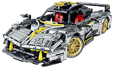 iM.Master - Grauer Supercar Sportwagen Modell Technic - Realistische Replik - Klemmbausteine für Erwachsene und Kinder - 1237 Teile 1:14 - STEM Lernspielzeug - Modell zum Bauen