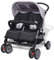 Hommdiy Geschwisterwagen Klappbares Design Zwillingswagen Kinderwagen Baby Kinder Buggy Reisebuggy Zwillingsbuggy Kinderbuggy 80 * 96 * 104 Grau