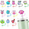 12PCS Silicone Straw Cover, 0.4Inch/10mm Cute Flower Reusable Straw Cup Accessories Drinking Straw Covers For 30&4 oz Straw Topper Theme Party Favors Supplies Straw Cover (Valentine's Day)