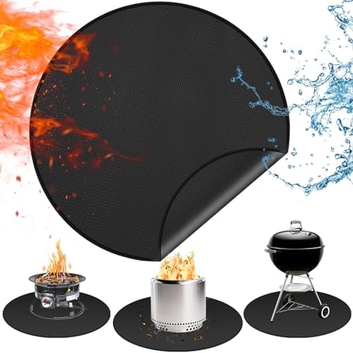 Tapis de foyer rond pour brasero compatible avec Solo Stove Ranger Accessoires compatibles avec cuisinière Solo, 3 couches faciles à nettoyer sous le gril pour barbecue extérieur pour protéger la