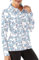 FKEEP Women Long Sleeve Polo Shirt Golf Sport Top Athletic Sportswear Tennis Activewear, 19 Blue Floral, S