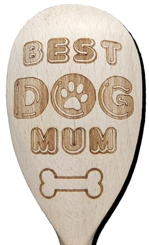 Best Dog Mum Wooden Baking Spoon Novelty Baker Birthday Gift Mothers Day Present